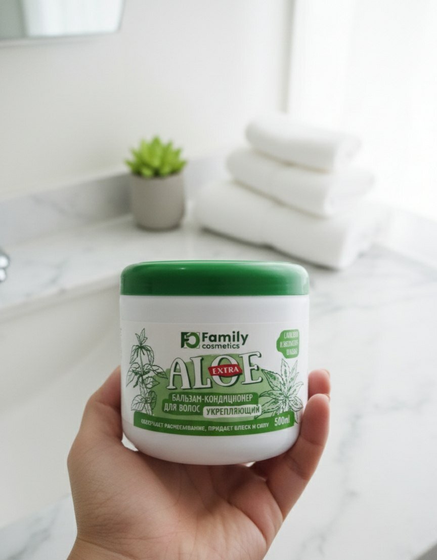 Бальзам-кондиционер ALOE Family EXTRA, для волос, укрепляющий