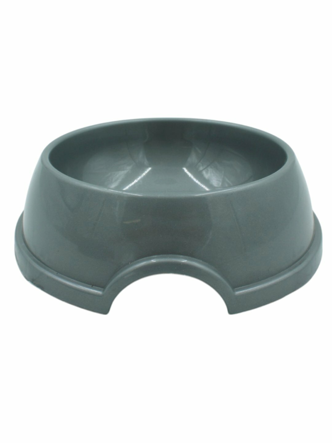 Миска для кормления, для кошек и собак, пластик, круглая, серая — фото 1