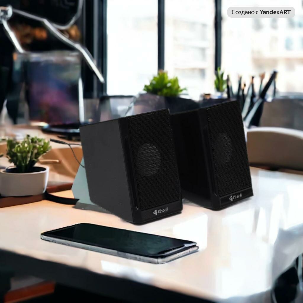 Акустика Kisonli Т020: портативная стерео система с USB-питанием и 3,5 мм разъемом — фото 1