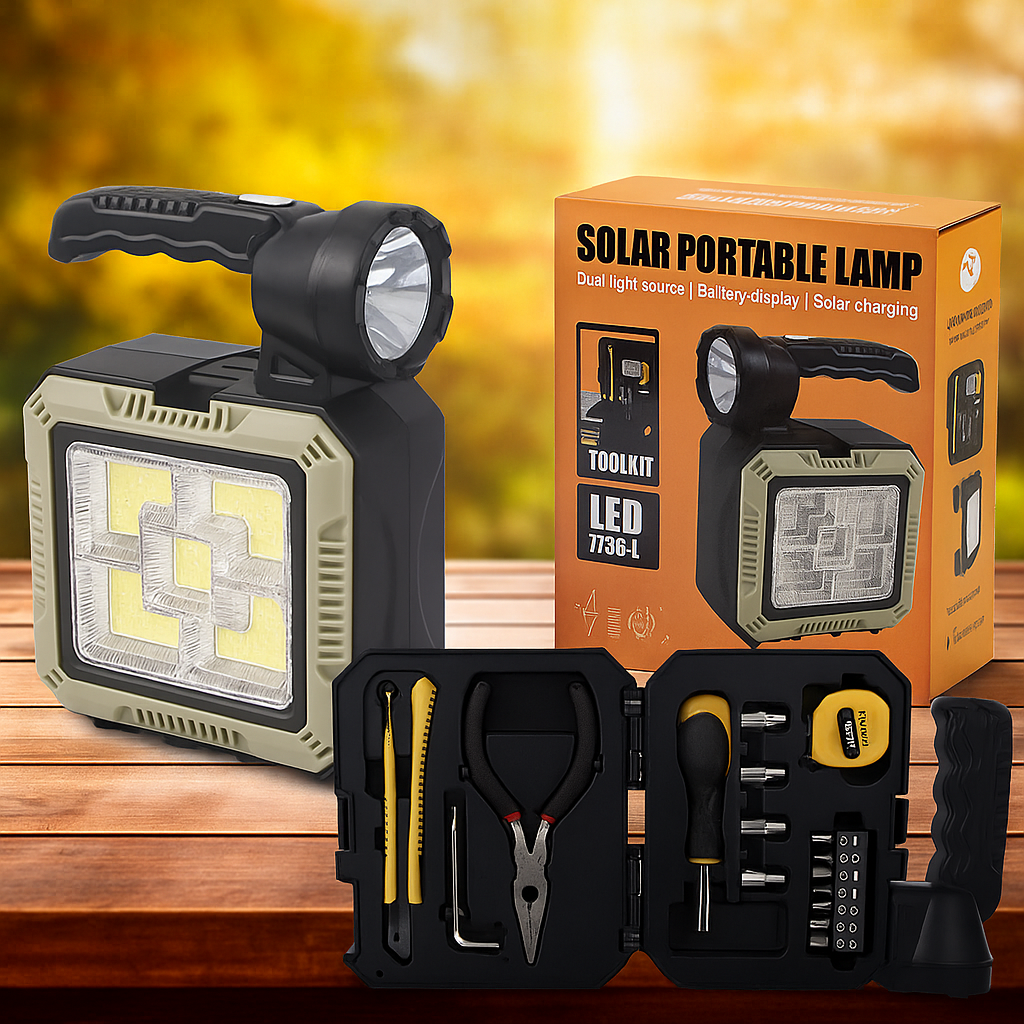 Фонарь солнечный, мощный, походный, автономный , с инструментами, кемпинговый, для отдыха на природе, пауэрбанк
