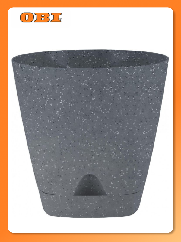 Горшок InGreen Amsterdam D140 1 35л полипропилен Тёмный камень