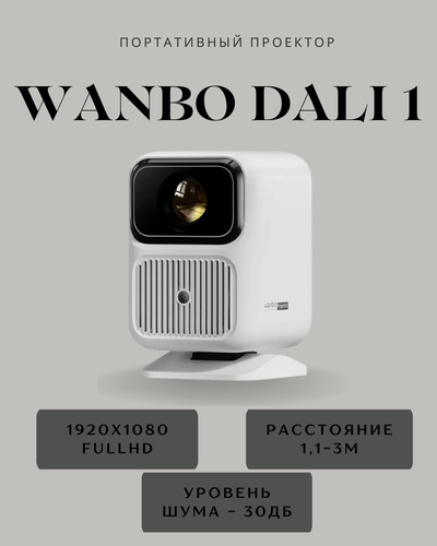 Изображение товара Проектор портативный Wanbo Dali 1, LCD, 1920х1080 FullHD, для домашнего кинотеатра