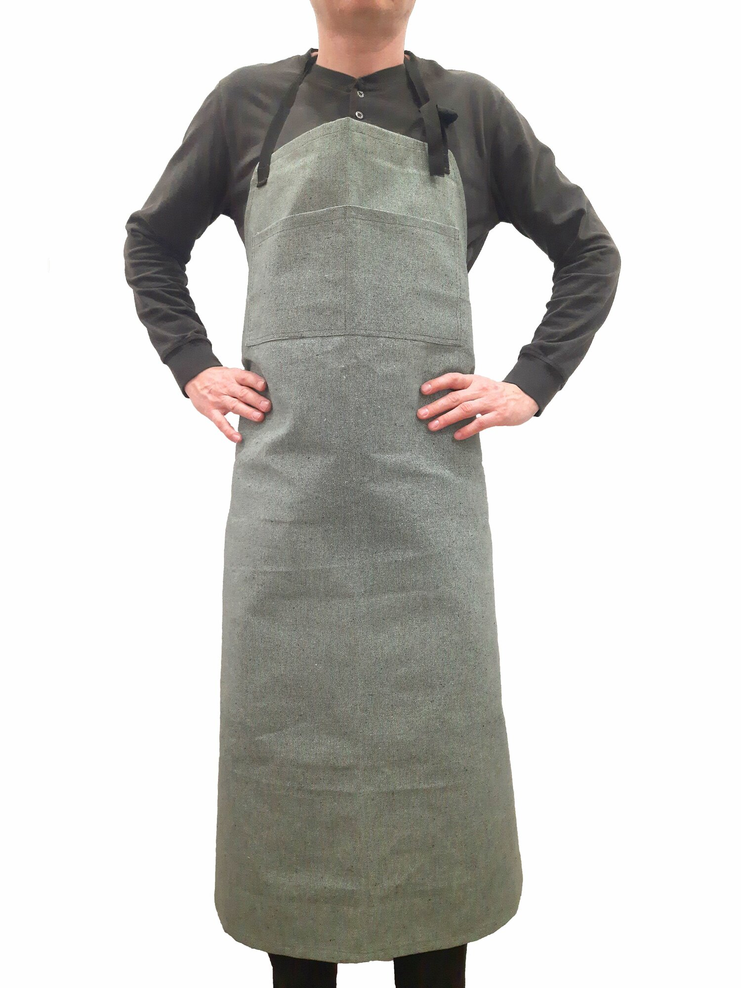 Фартук рабочий ALEXXLINE, брезент, 120 см x 80 см, с завязками, огнеупорная пропитка — фото 1