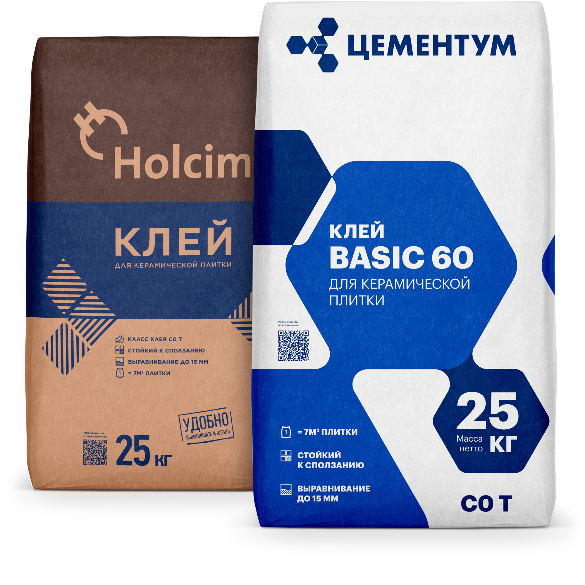 Цементум Клей для керамической плитки Basic 60 С0 Т 25кг (Holcim)