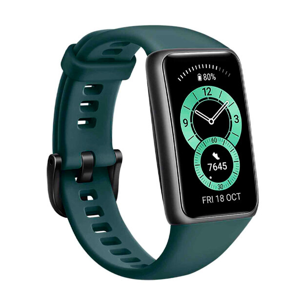 Смарт-часы HUAWEI Band 6, Forest Green, AMOLED, SpO₂, 96 режимов, 14 дней — фото 1