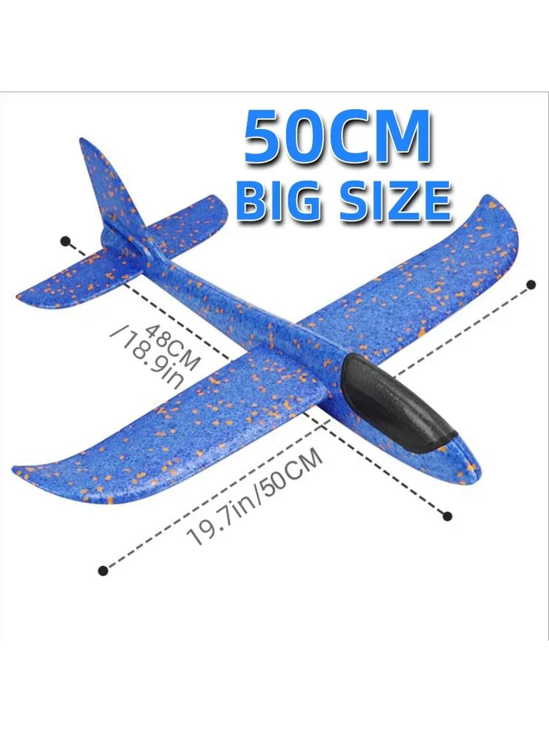 Самолёт планер из мягкого EPP пенопласта, большой 50 см, летающая игрушка, подарок для детей, цвет желтый