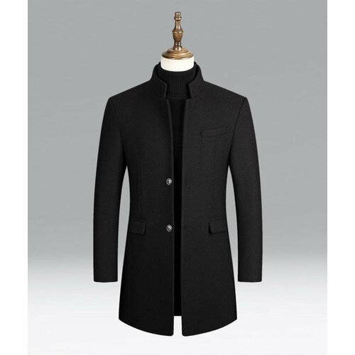 Мужской осенне-зимний шерстяной тренч средней длины