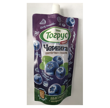 Черника протёртая с сахаром тогрус, 250 гр