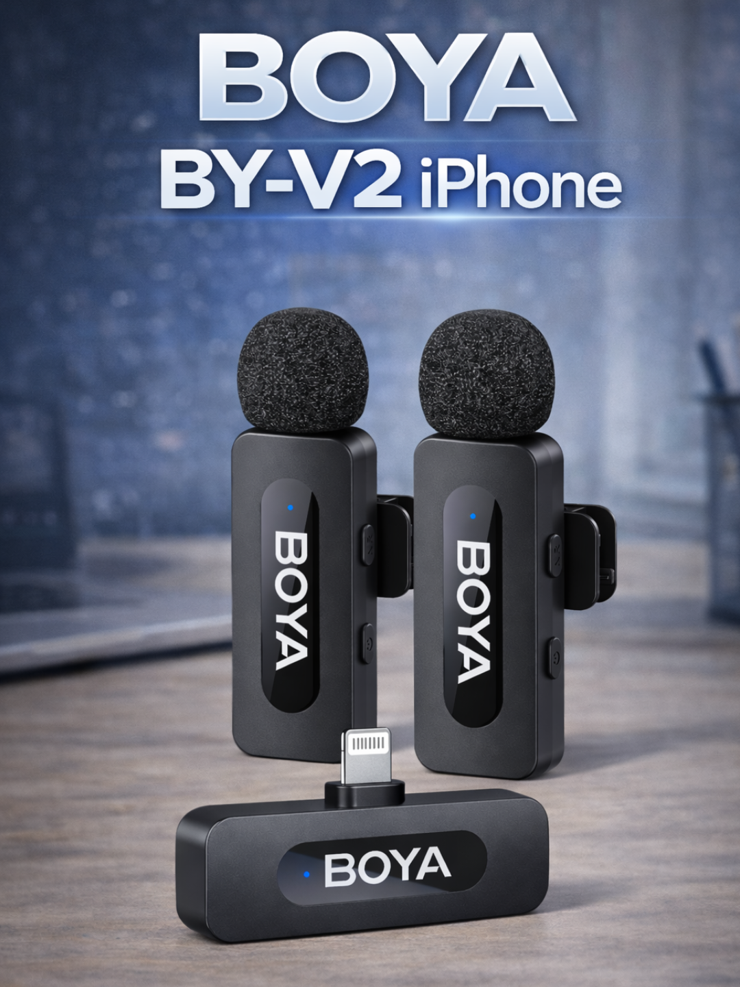 Беспроводной микрофон BOYA BY-V2 iPhone (Lightning), 2 микрофона — HONEST MARKET