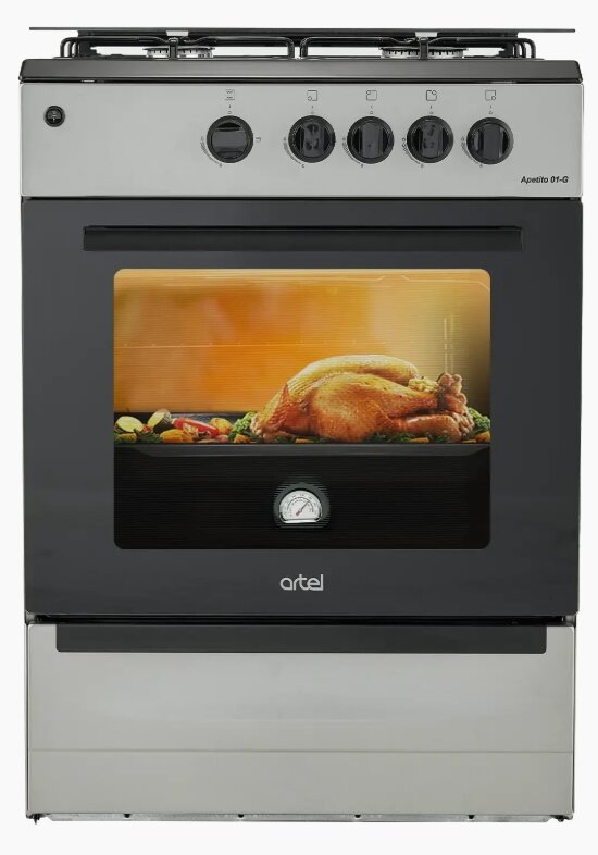 Кухонная плита Artel "Apetito" 01-G V1 Серый, газовая, с газовой духовкой