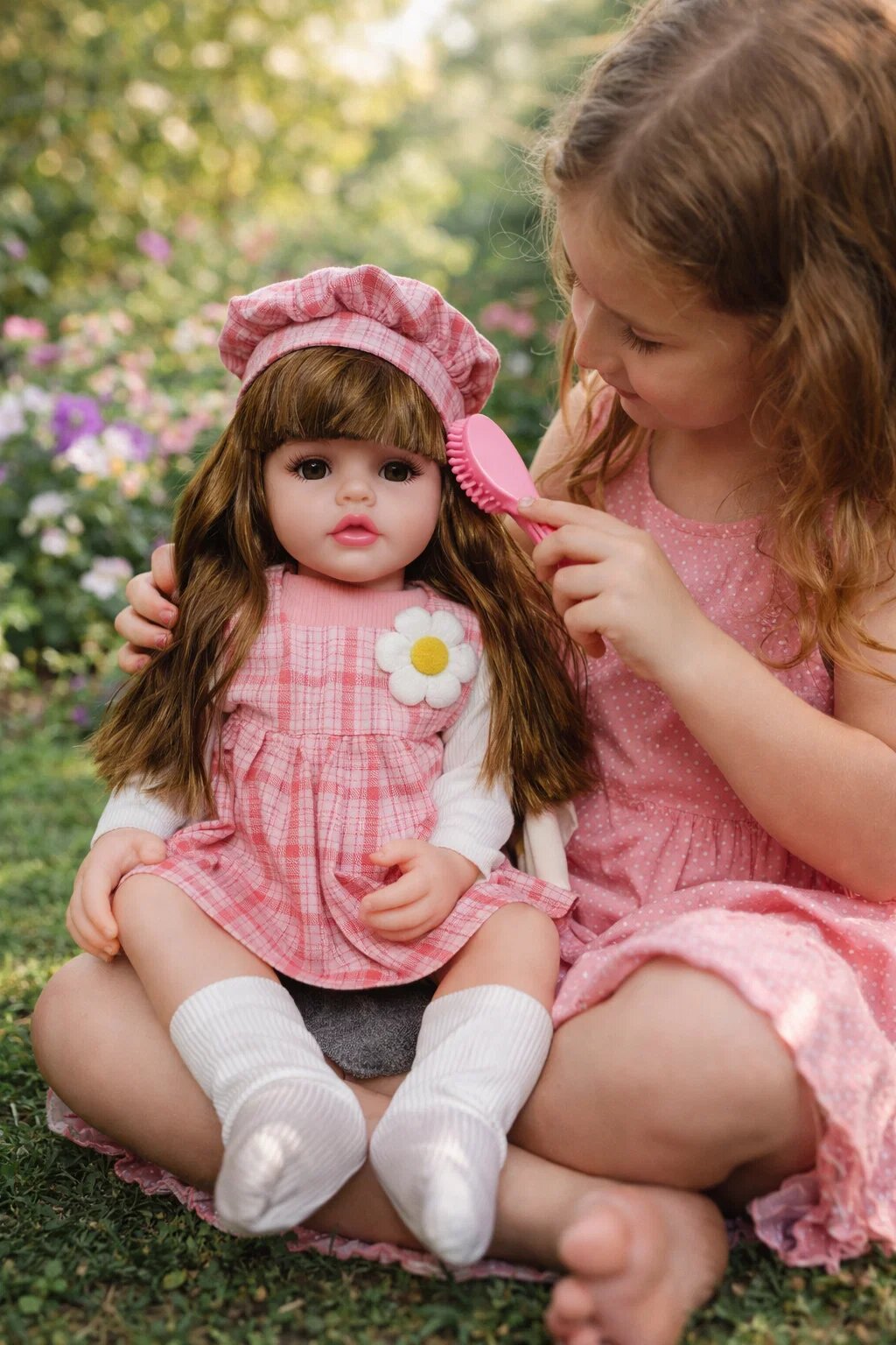 Реалистичная Кукла реборн, музыкальная, 55см, в комплекте соска бутылочка памперс