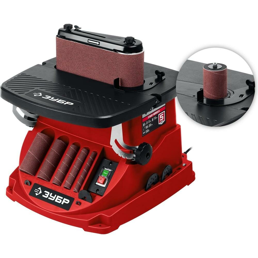 Осцилляционный шпиндельно-ленточный шлифовальный станок ЗУБР 650 вт СШО-650Л