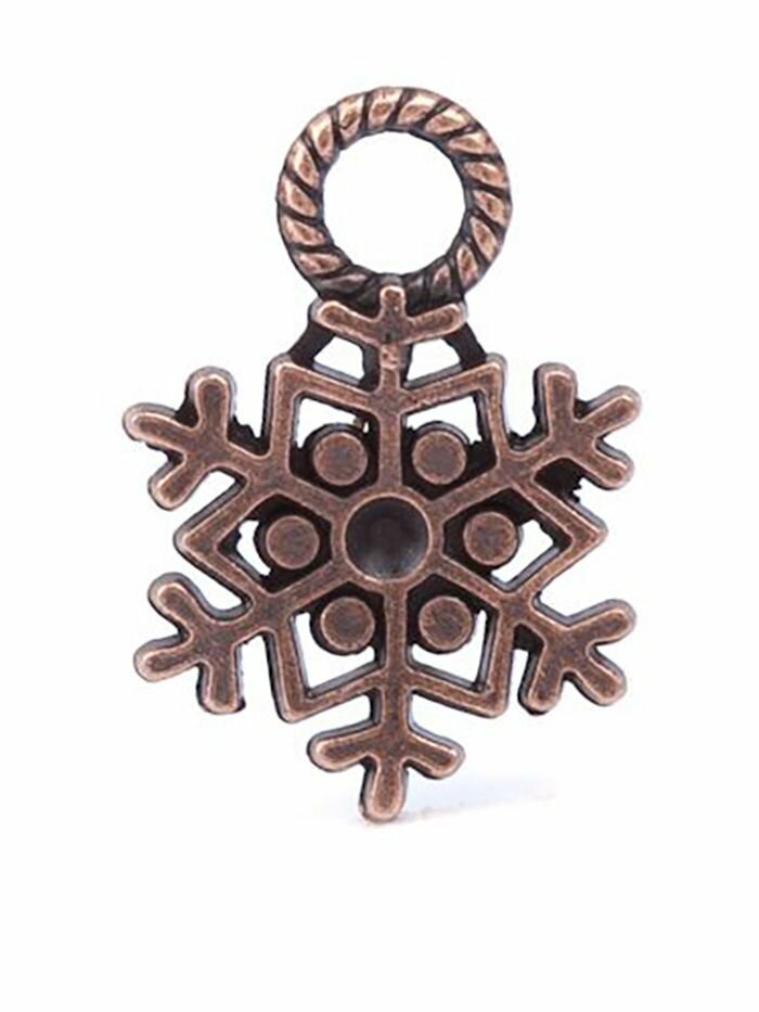 Подвеска "Снежинка", античная медь, 10 штук. — фото 1