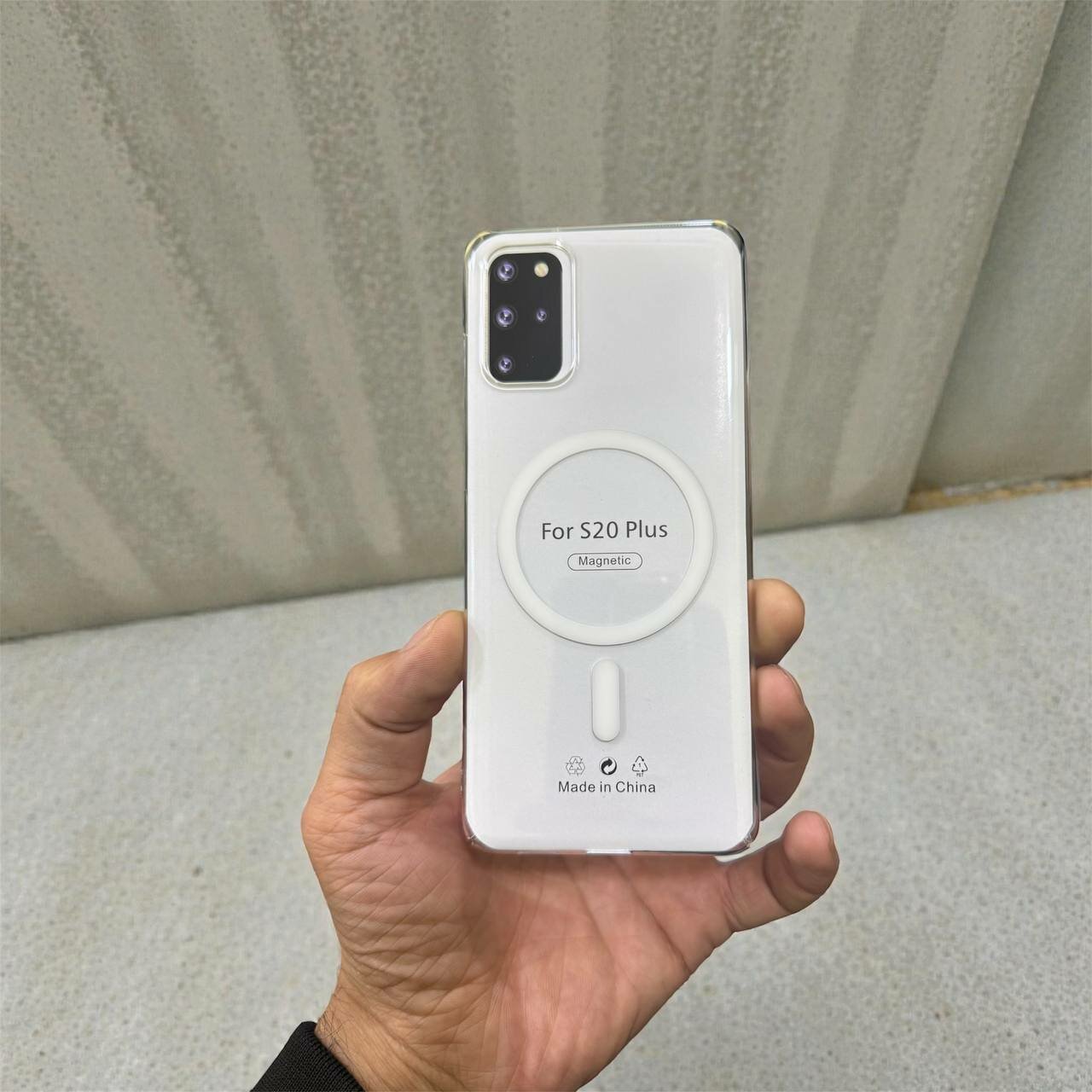 Чехол на Samsung S20 Plus MagSafe, прозрачный, бесцветный, пластик 100% не желтеет