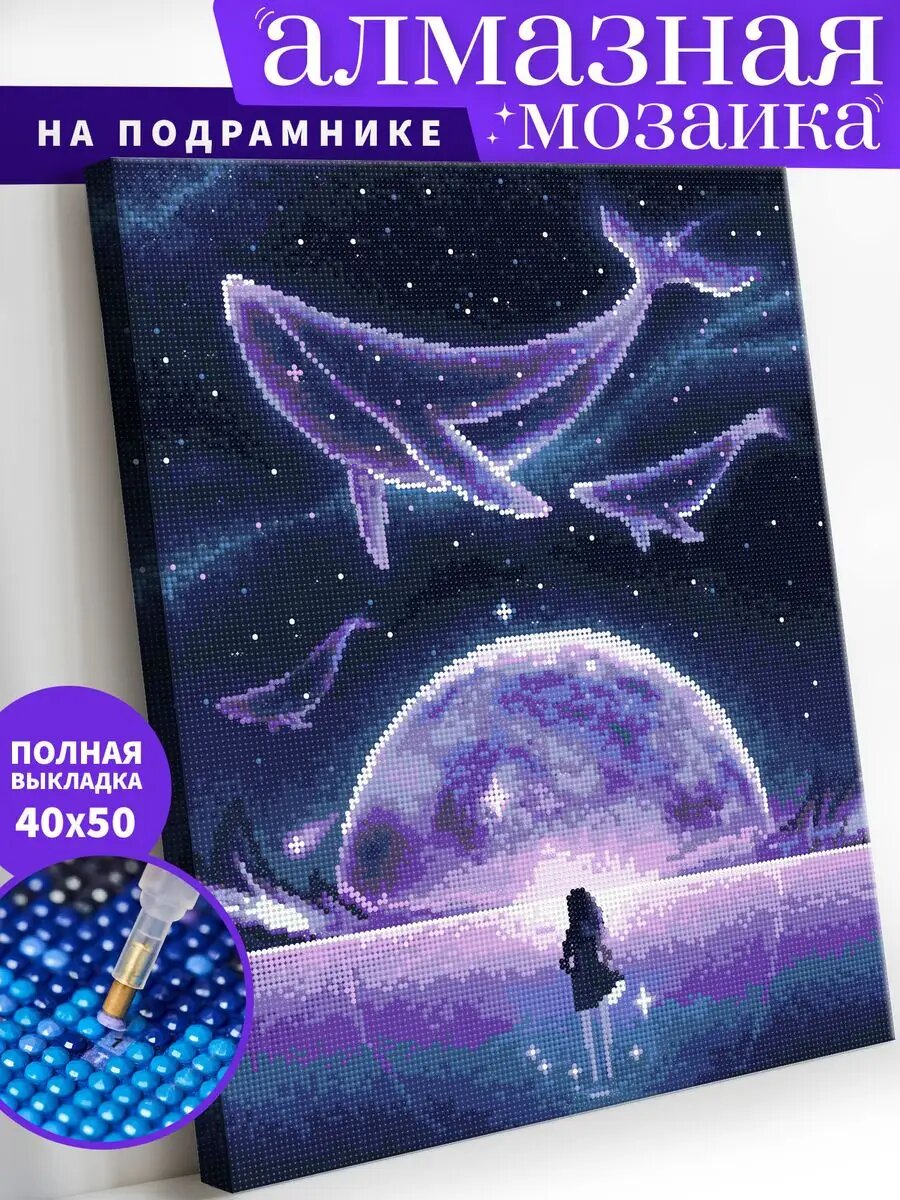 Алмазная мозаика на подрамнике 40х50 см "Волшебные сны Аниме"