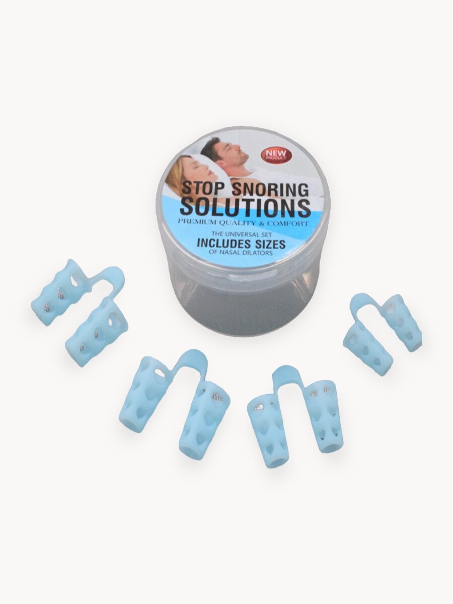 Набор расширителей для носа от храпа, антихрап, вставки в нос, голубые, 4 размера, +магнитная клипса