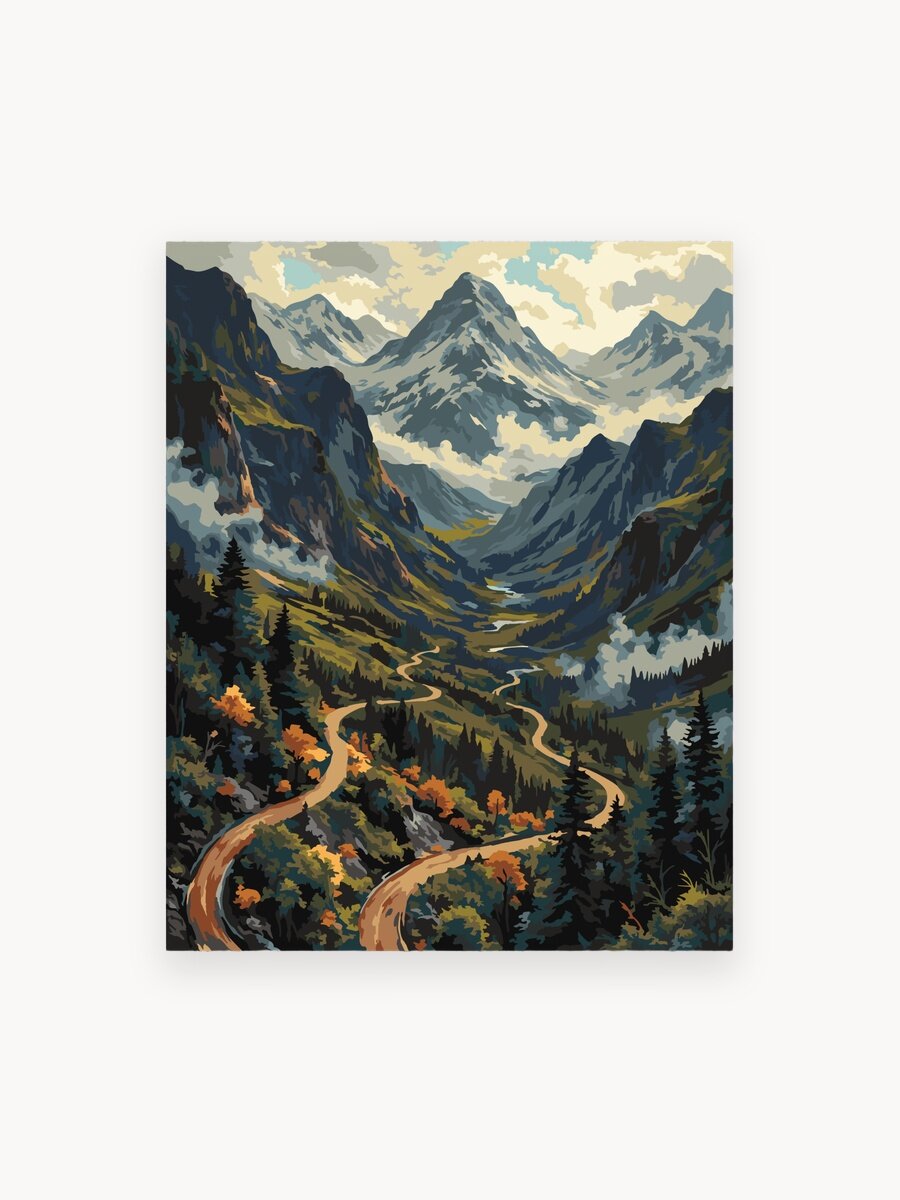 Картина по номерам на холсте с подрамником «Архыз» 40х50, горы