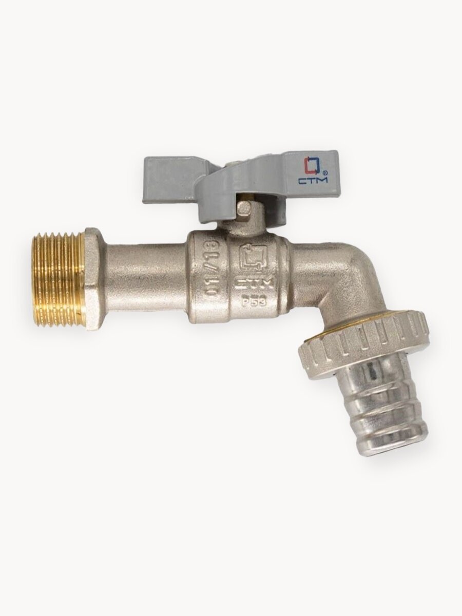 Кран шаровой 1/2" водоразборный кран-бабочка CTM стандарт