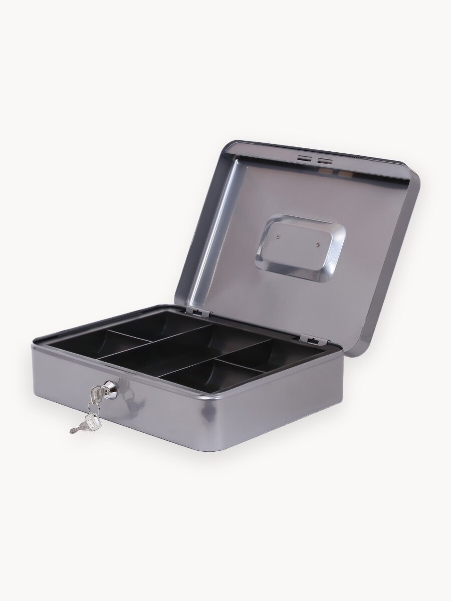 Денежный ящик для денег с замком AXLER, металлический кэшбокс коробка с замком и ключом