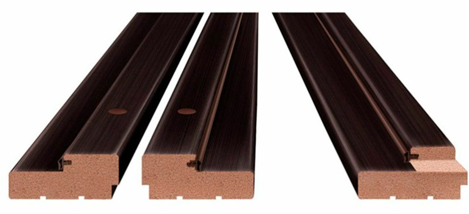 Олови дверная коробка с фурнитурой 845х2035мм 30х74мм Венге