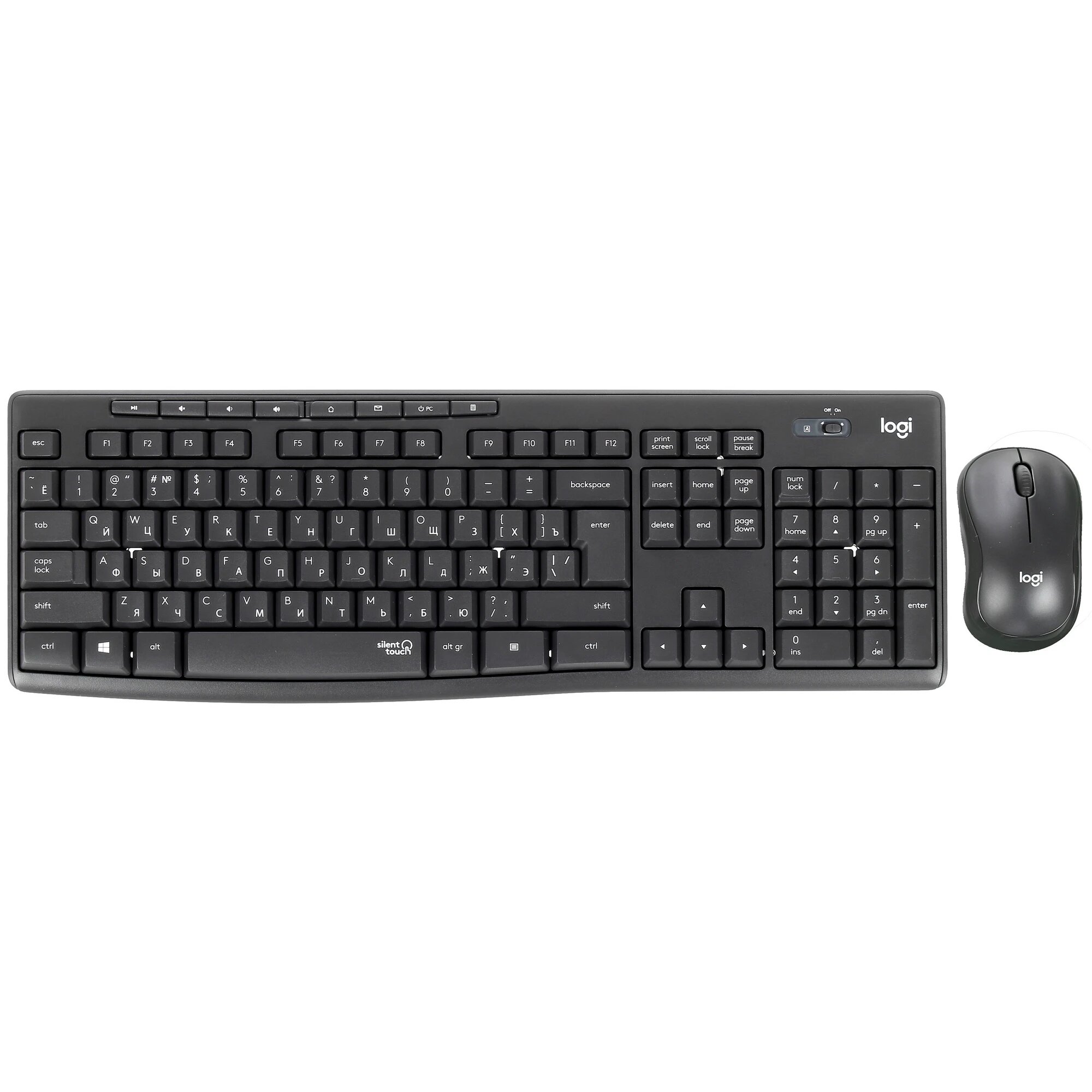 Клавиатура и мышь Logitech MK295/K, Бесшумные клавиши: Есть, Вес: 498 г, Высота: 1.8 см