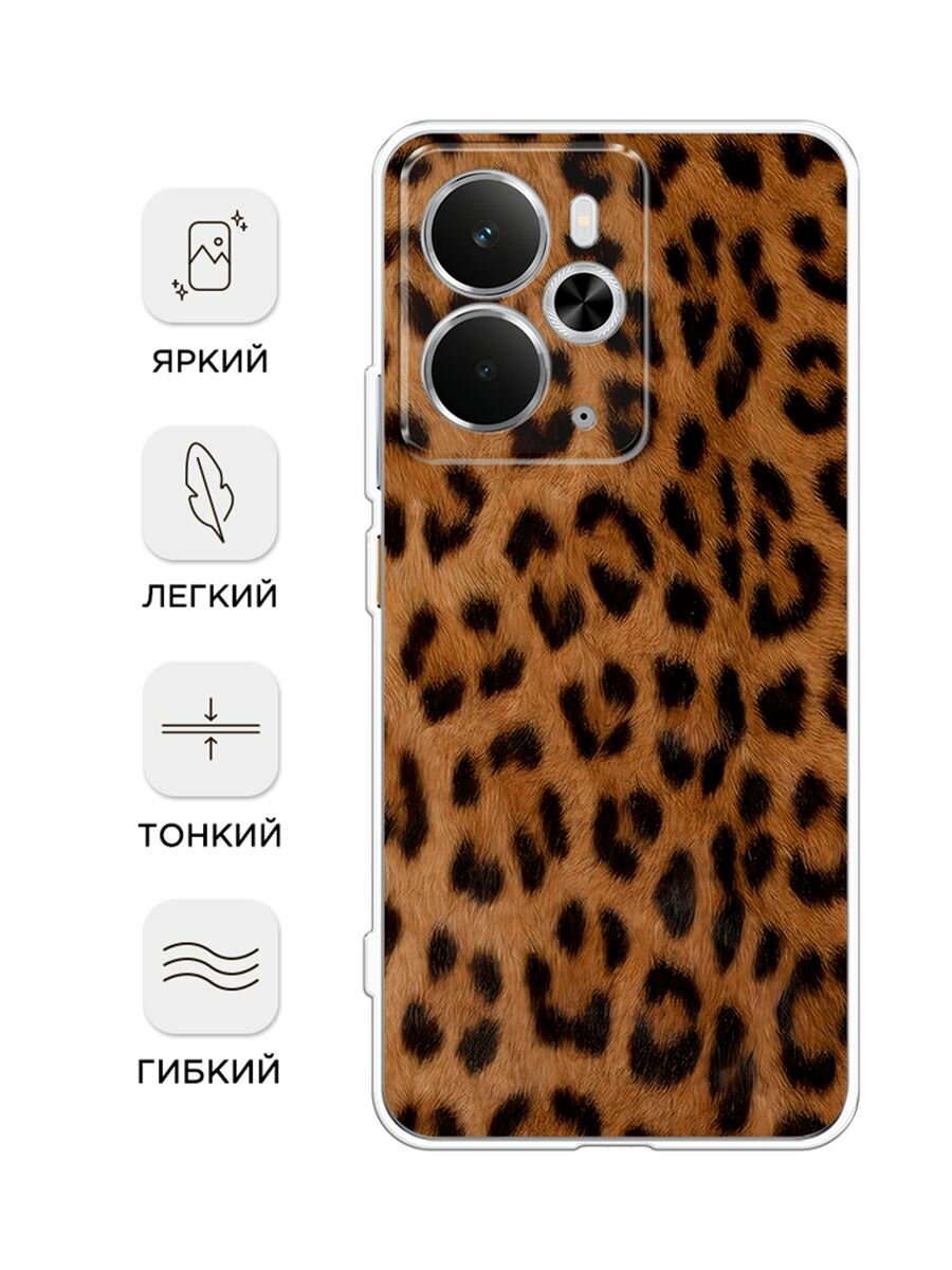 Чехол на Realme 14 5G / Реалми 14 5G с принтом "Мех леопарда" — фото 1