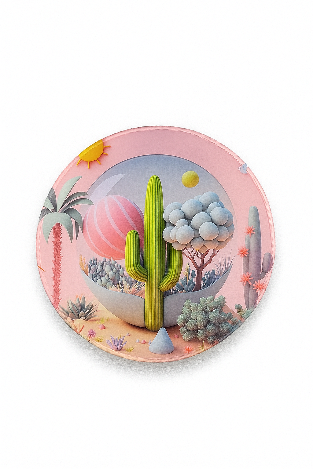 Коврик для мыши G7, 25см, с прошитыми краями, круглые узоры,