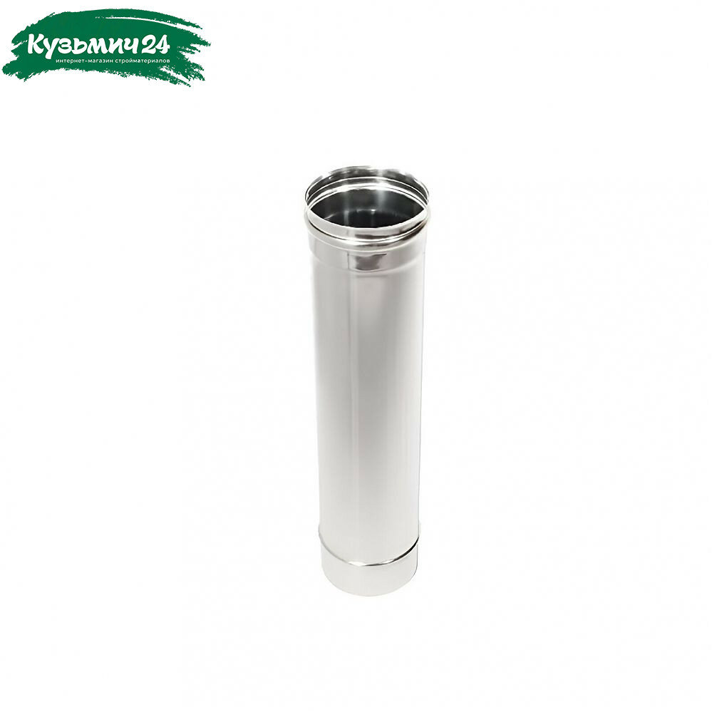 Труба для дымохода одноконтурная d 100 мм нержавеющая сталь 0.5 мм длина 1.0 м