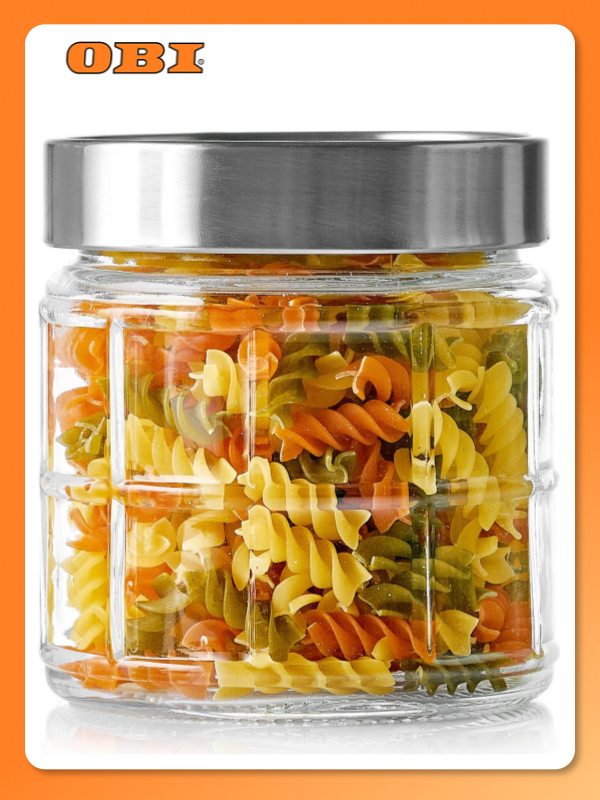 Емкость для хранения Esprado Orondo стекло 800мл с крышкой прозрачная для сыпучих продуктов