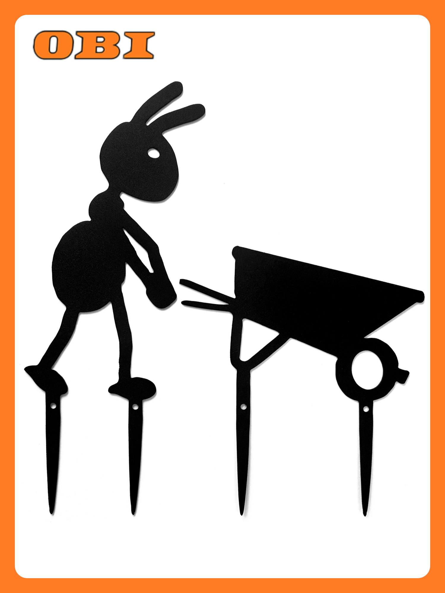 Садовая фигура Крючковски  Муравей с тачкой   металл  черный  высота 27 см  длина 24 5 см  вес 0 15 кг