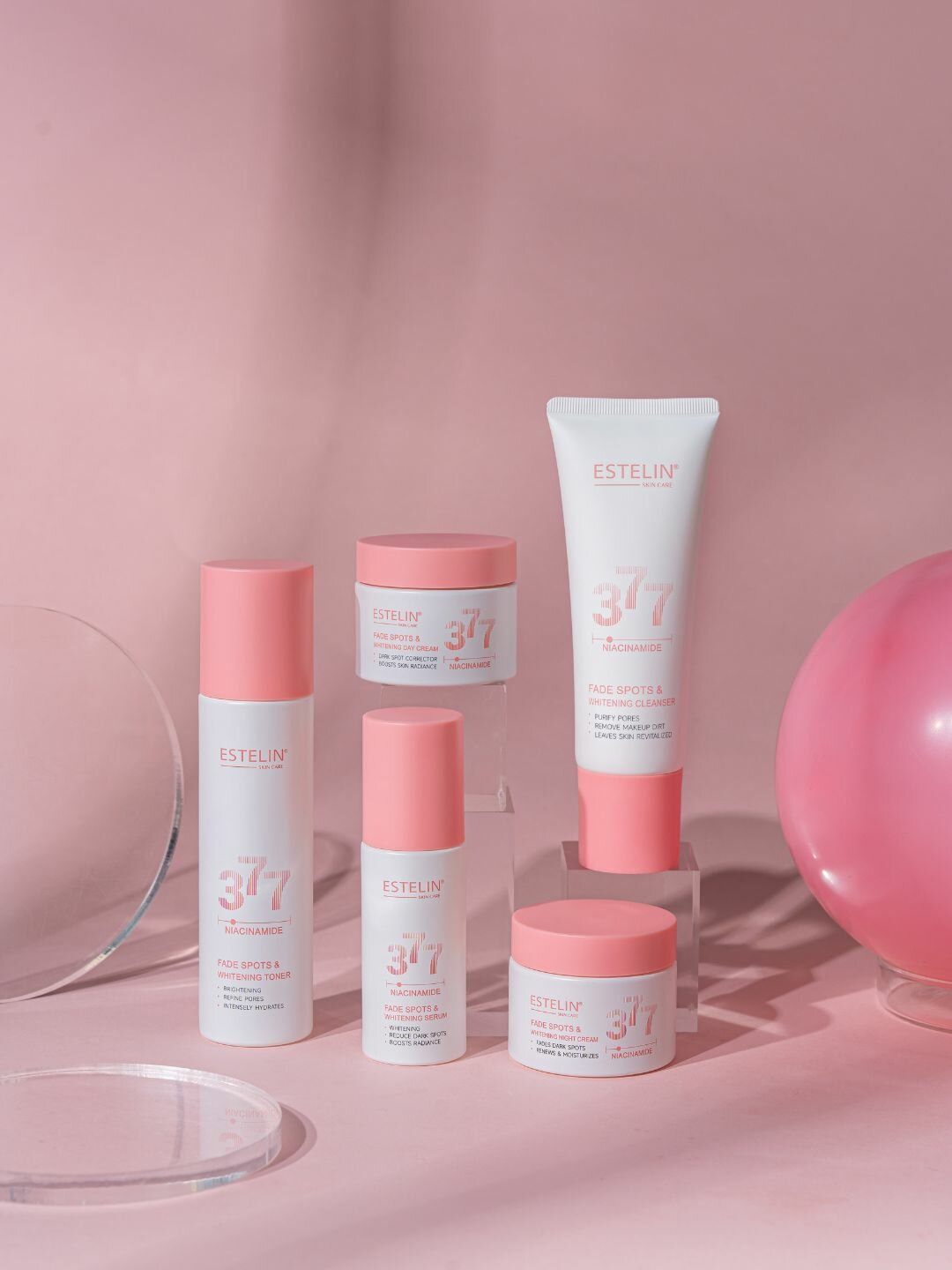 Набор с Ниацинамидом для ухода за кожей Estelin Niacinamide Fade Spots & Whitening Skin Care Set, 6 шт.