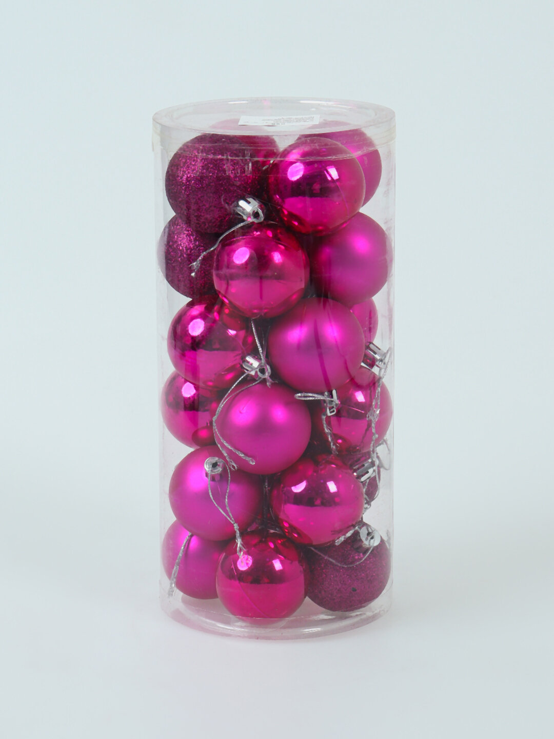 Набор новогодних ёлочных игрушек, 24 штук, 5 см, пластиковые шары с глянцевым и покрытием