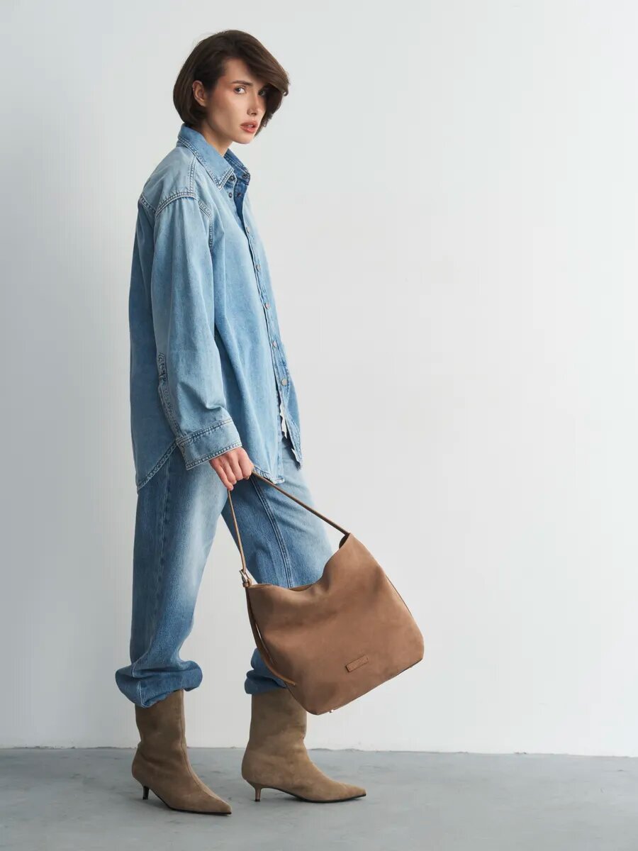 Сумка шоппер LeVertige ANAFI, коричневый, бежевый — фото 1