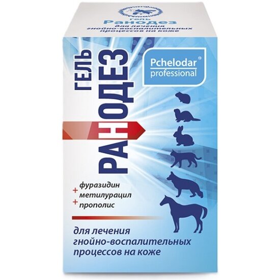 Гель Пчелодар Ранодез для лечения гнойно-воспалит процессов кожных покровов  20 мл.