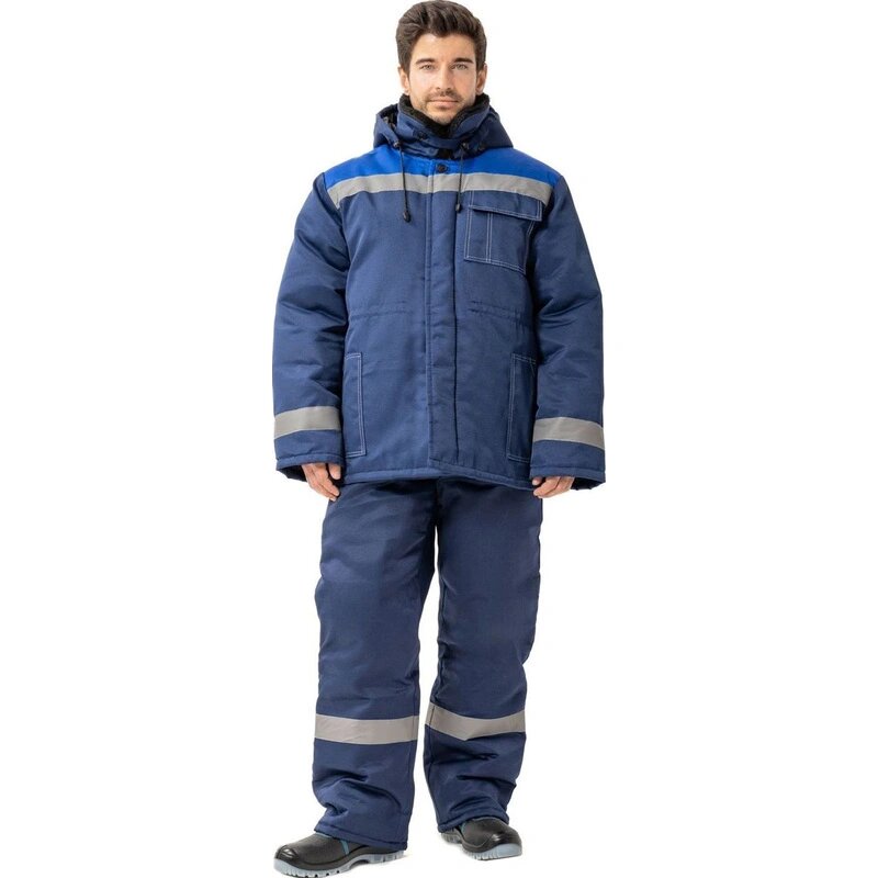 Куртка рабочая зимняя муж з32-КУ син/вас смес 52-54/158-164 (Арсенал-СП)