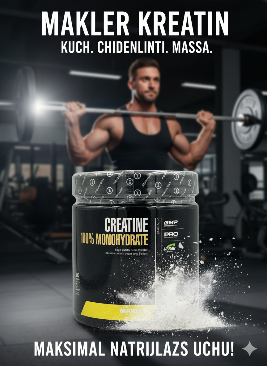 Maxler Creatine 100% 300g 60 порций, креатин моногидрат для мыщц и силы