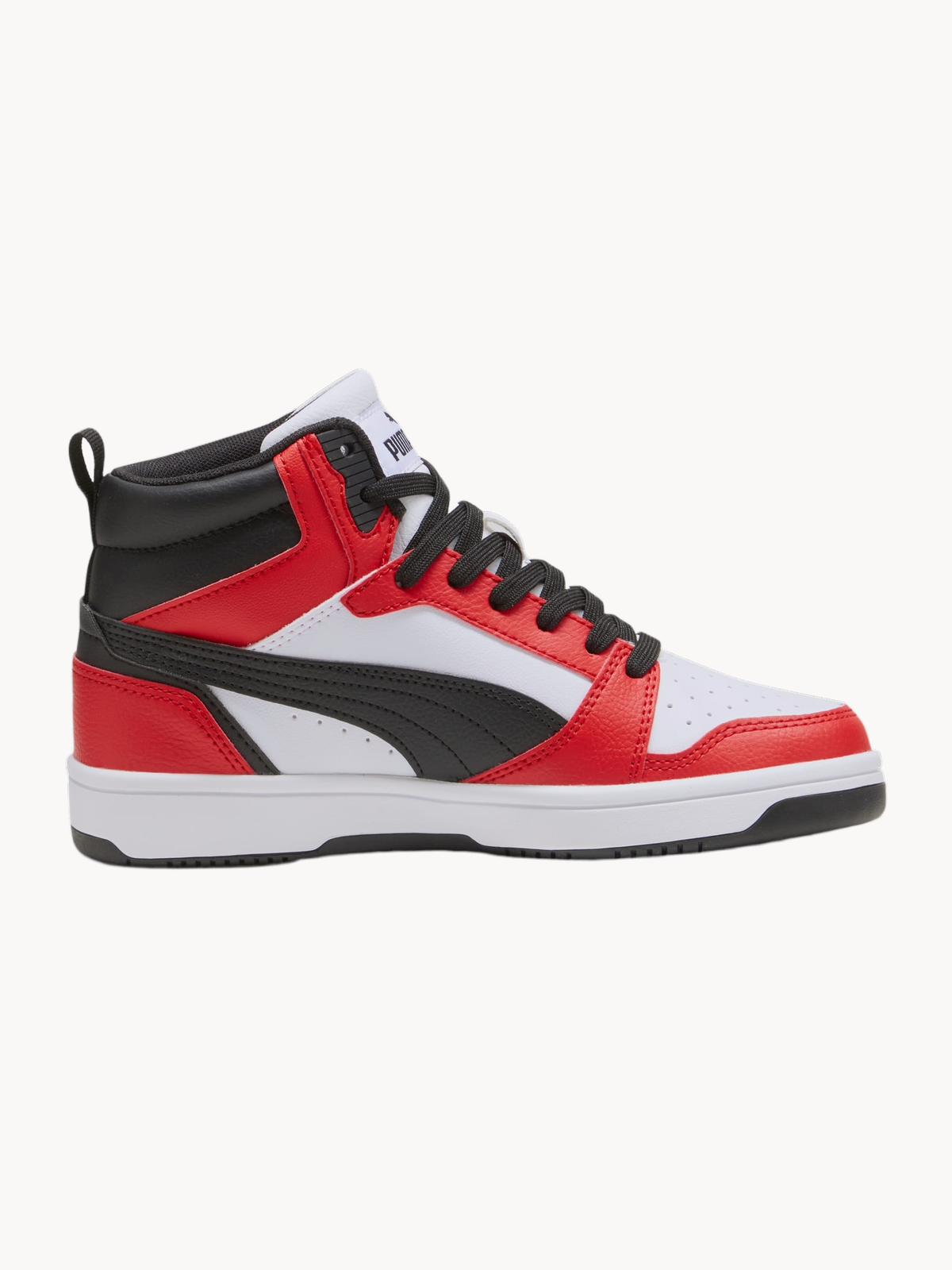 Кеды PUMA Rebound V6 Mid Sneakers Youth, размер 3 UK, красный/черный/белый