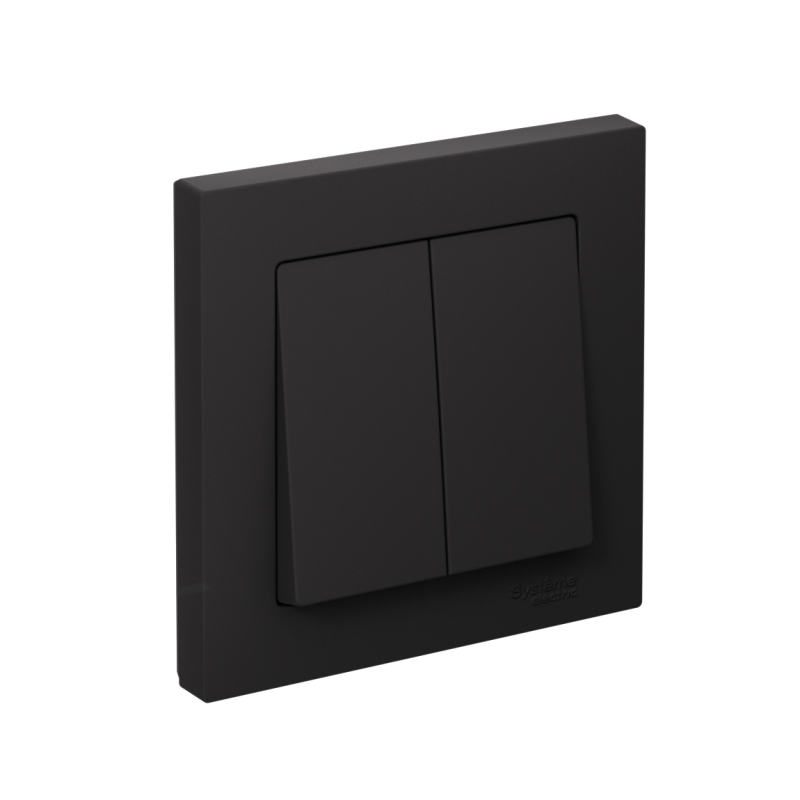 Выключатель 2-кл. AtlasDesign (сх. 5) 10AX быстрозажим. клем. в сборе карбон SE, SCHNEIDER ELECTRIC ATN001052S (5 шт.)