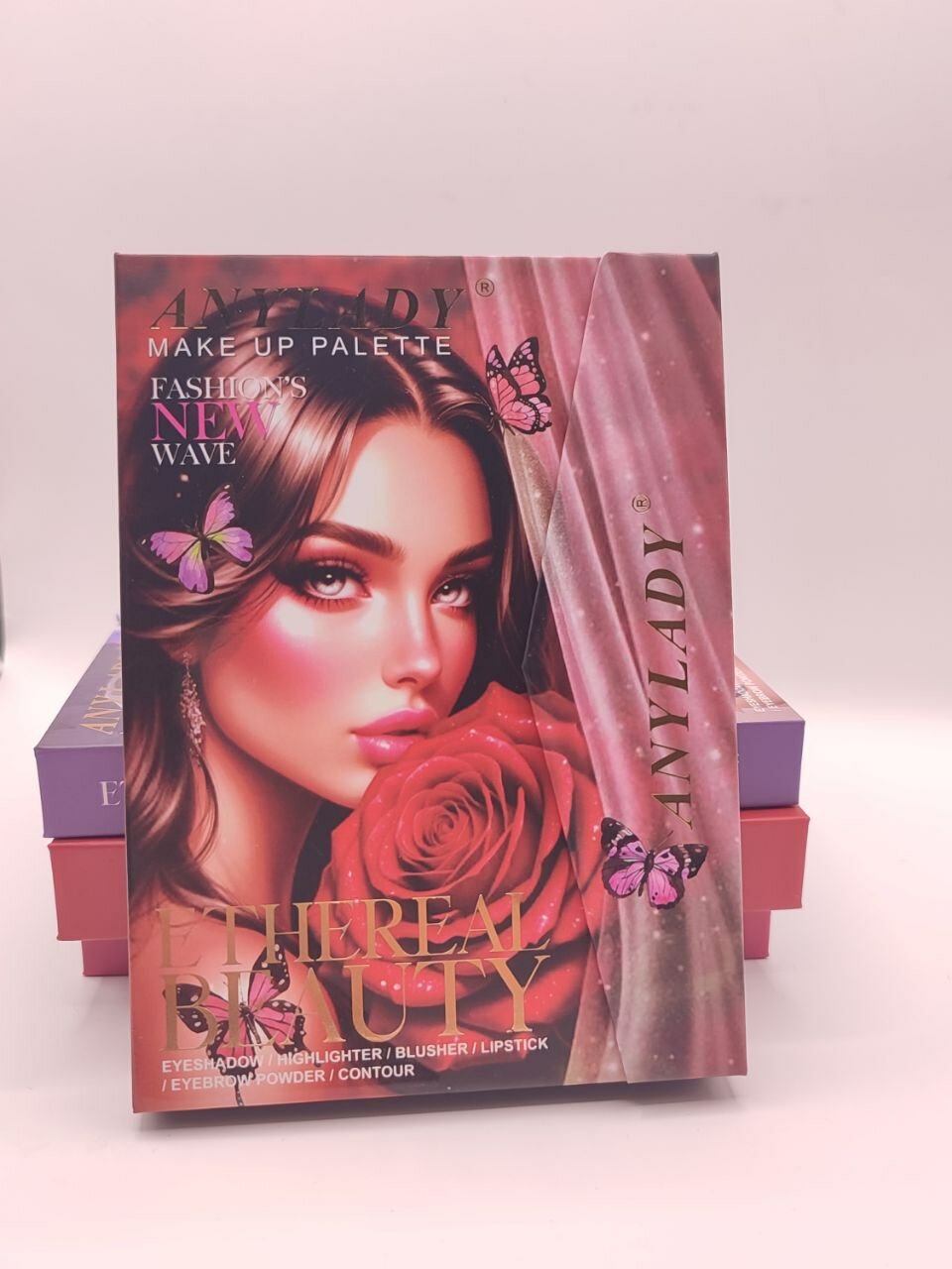 Тени для век в форме книги, с кисточкой, румянa, контринг, помада