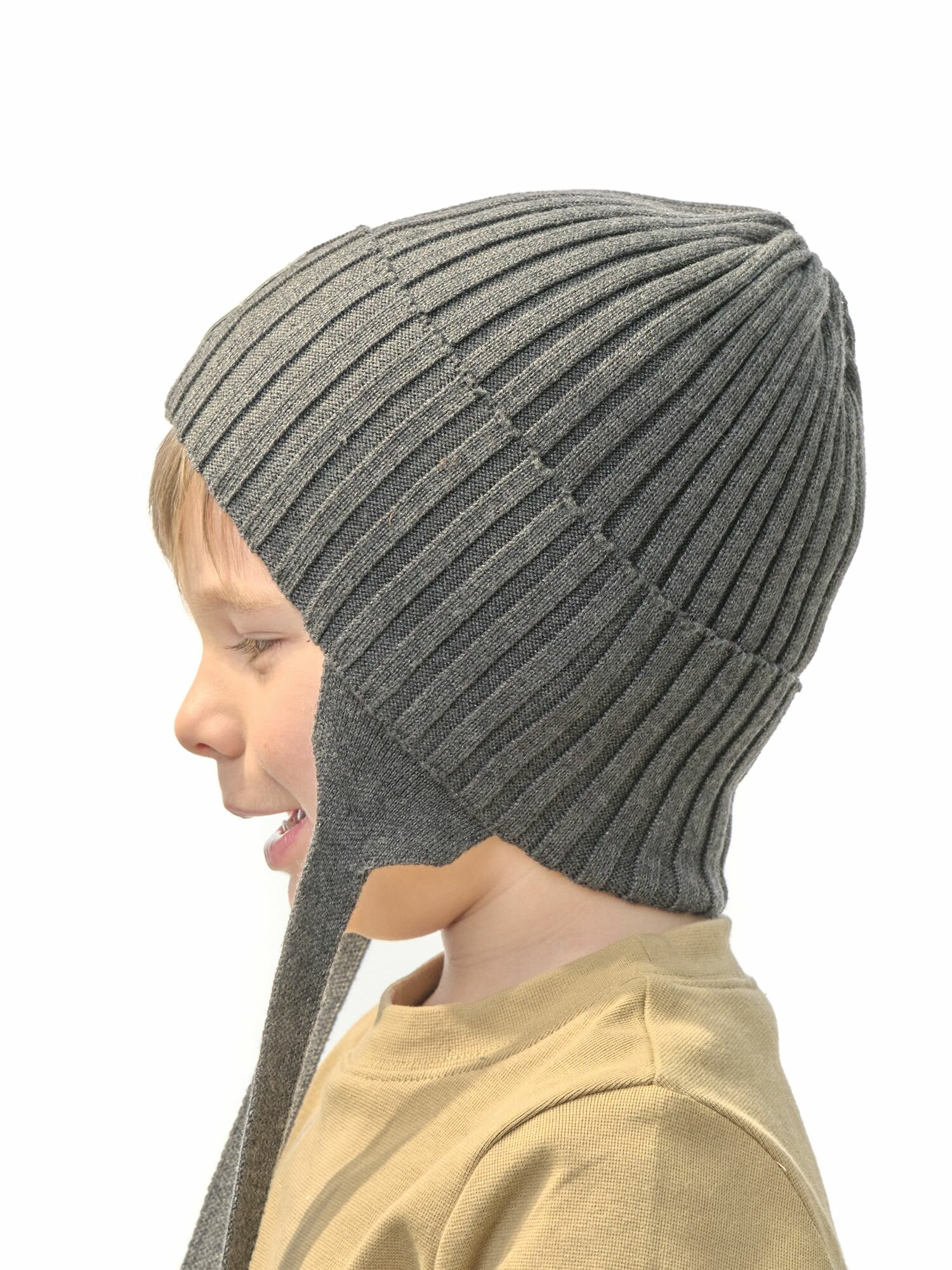 Шапка-бини Андерсен Весна-лето 2024 для мальчиков, размер 46-48, темно-серый — фото 1