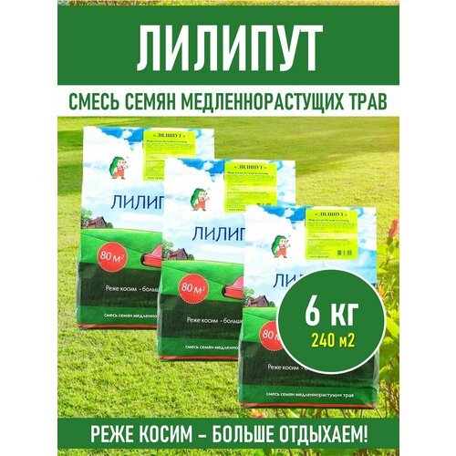 фото Газонная трава 3 шт. семена низкорослый газон лилипут 2 кг медленнорастущий
