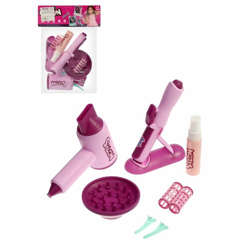 Набор парикмахера Сима-ленд Салон красоты 9 предметов розовый пластик 758₽
