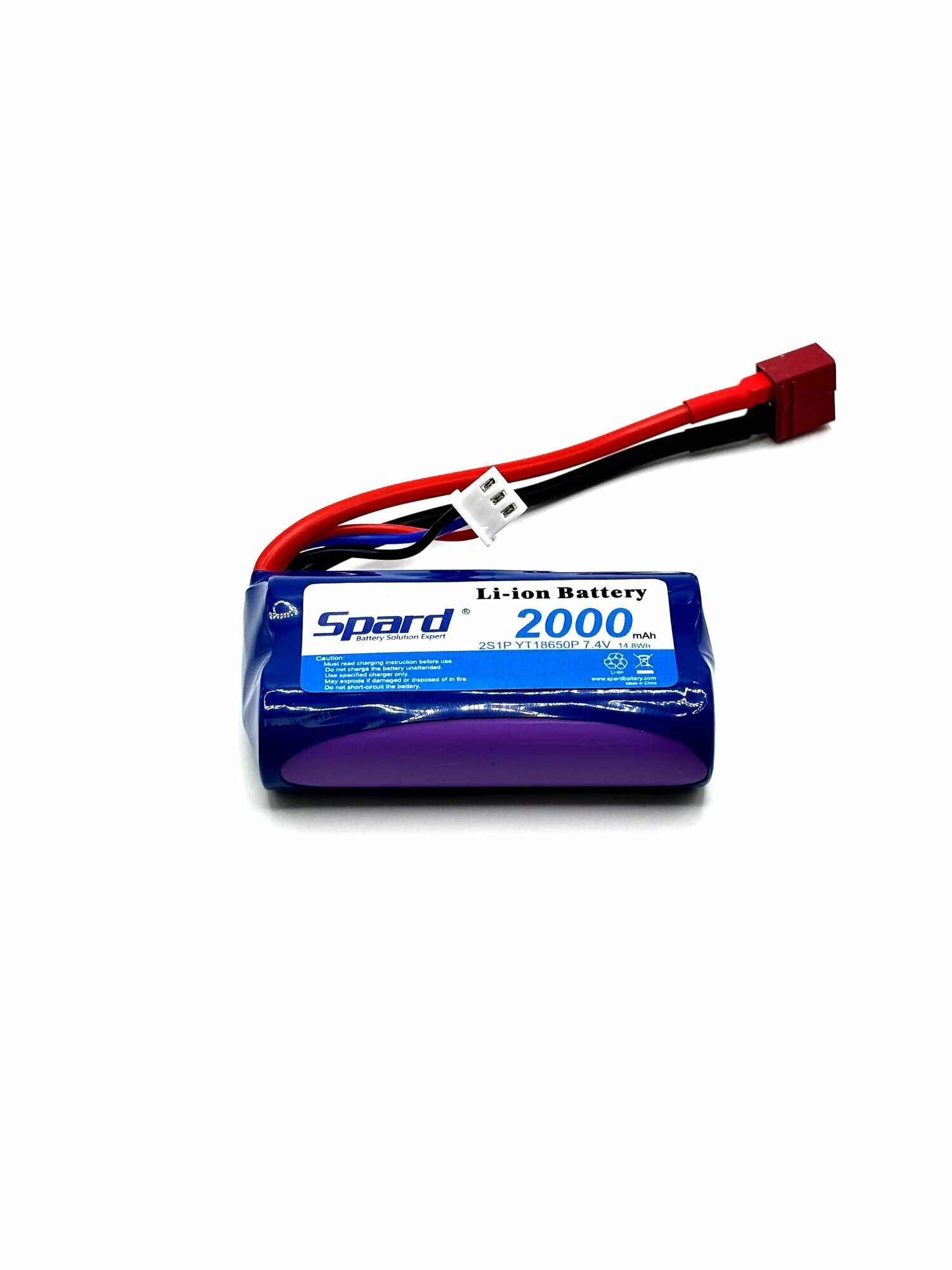 Аккумулятор Li-Ion Spard 2000mAh, 7,4V, 15C, T-plug для Remo Hobby 1|16 - YT18650P