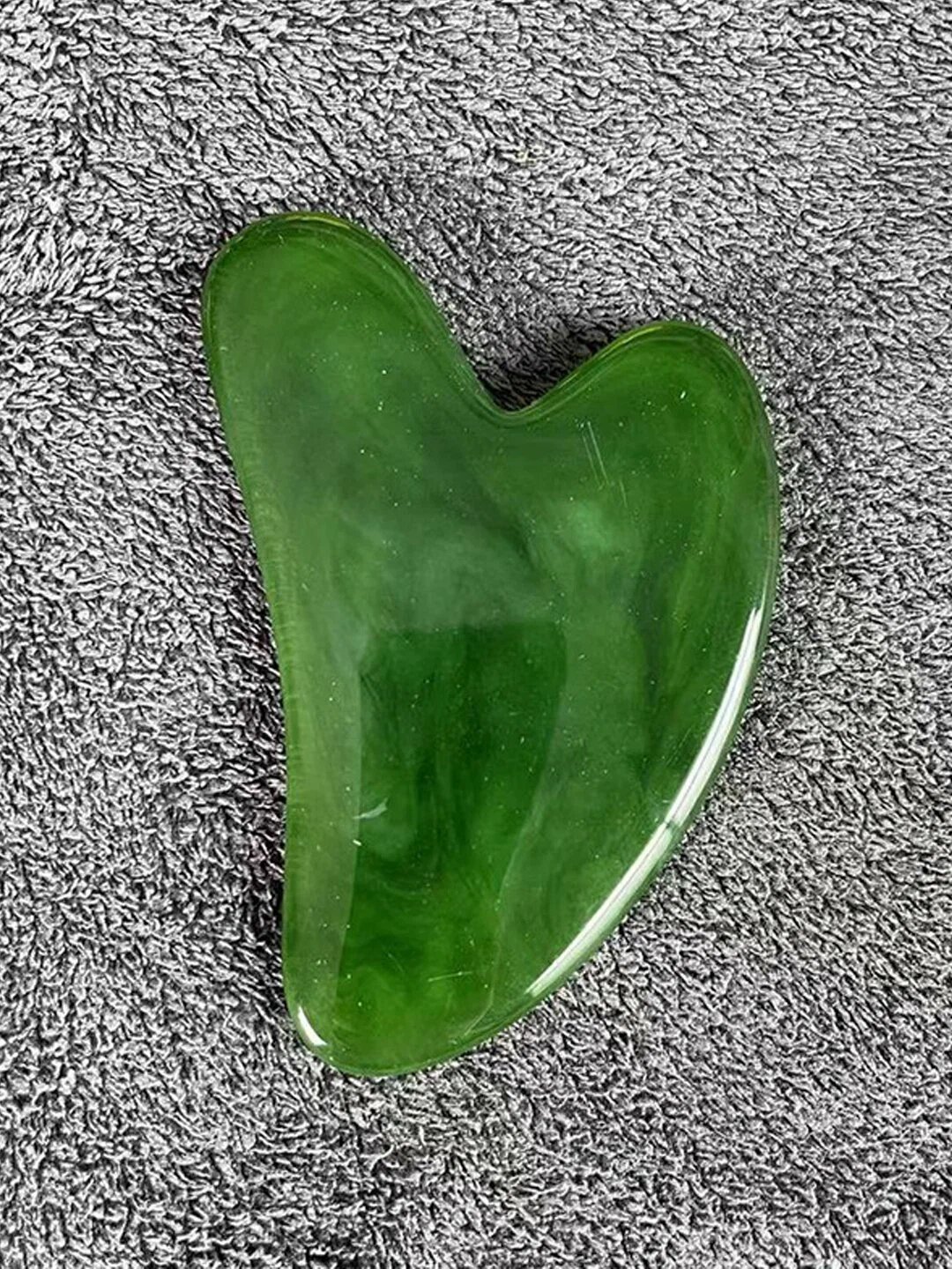 Скребок гуаша, массажер для лица, антивозрастная процедура для лица, зеленый — фото 1