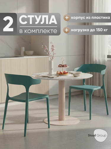 Изображение товара Стул Neo, пластик темно-бирюзовый(комплект 2 шт), нагрузка до 150 кг