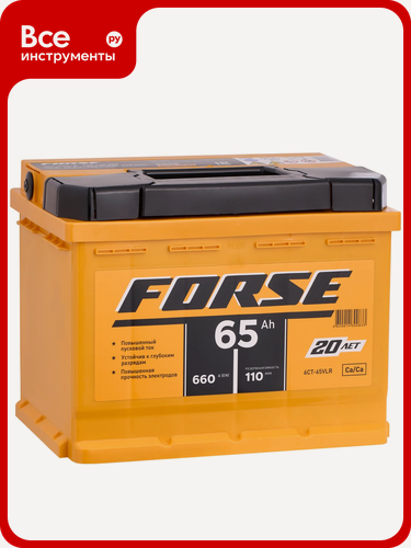 Изображение товара Аккумулятор FORSE VLR гибридный обратная полярность для легковых и грузовых автомобилей высокий пусковой ток