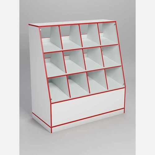 Изображение товара Прилавок для конфет и орехов №4, Белый, кромка красная. Производитель товара - компания Westcom.