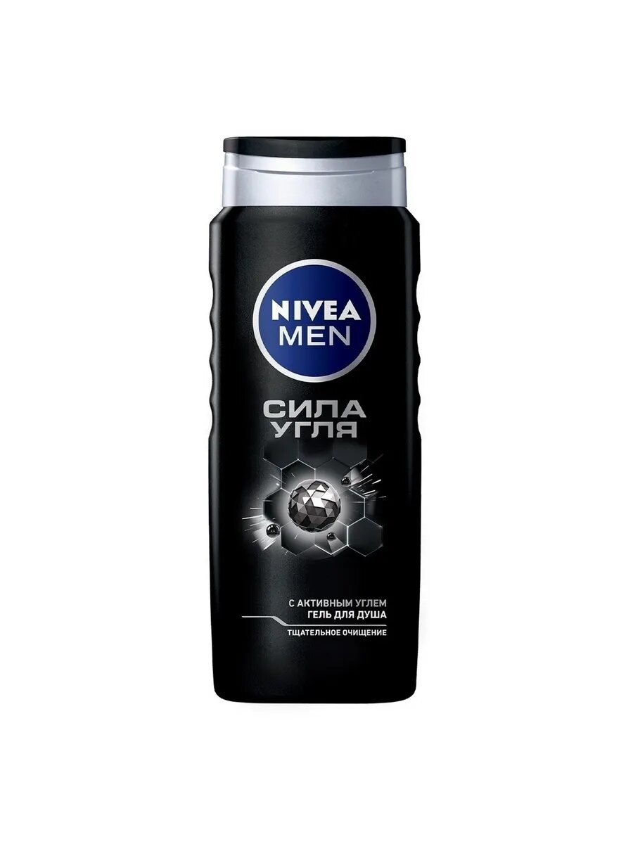 Гель для душа Nivea Men Сила угля мужской очищение без сухос