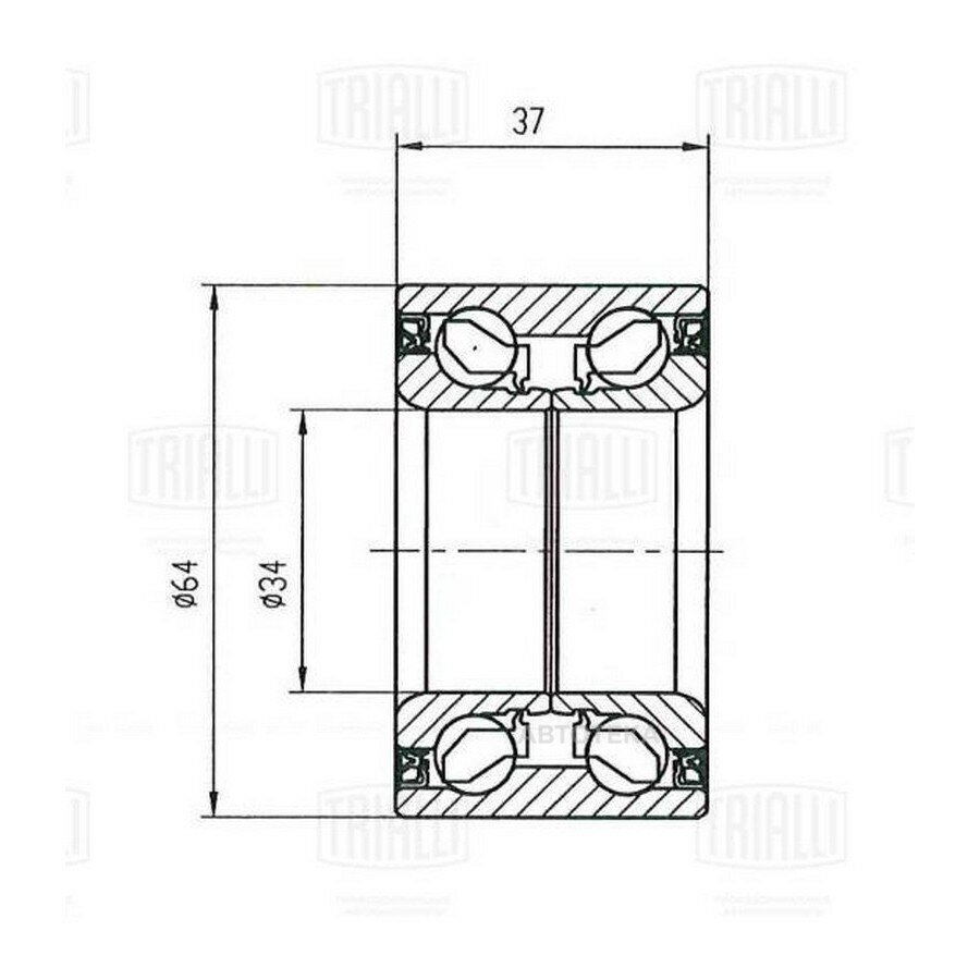 Подшипник ступицы для а/м Chevrolet Lanos (02-) перед. (CS 0584) TRIALLI CS0584