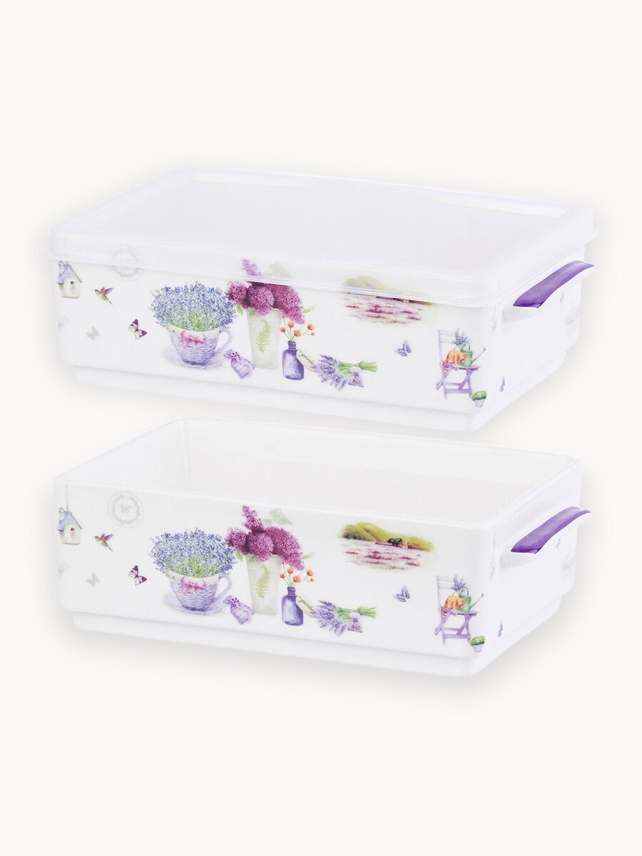 Блюдо для холодца 2 шт Elan Gallery Лаванда 700 мл 19х12х11,5 см, набор